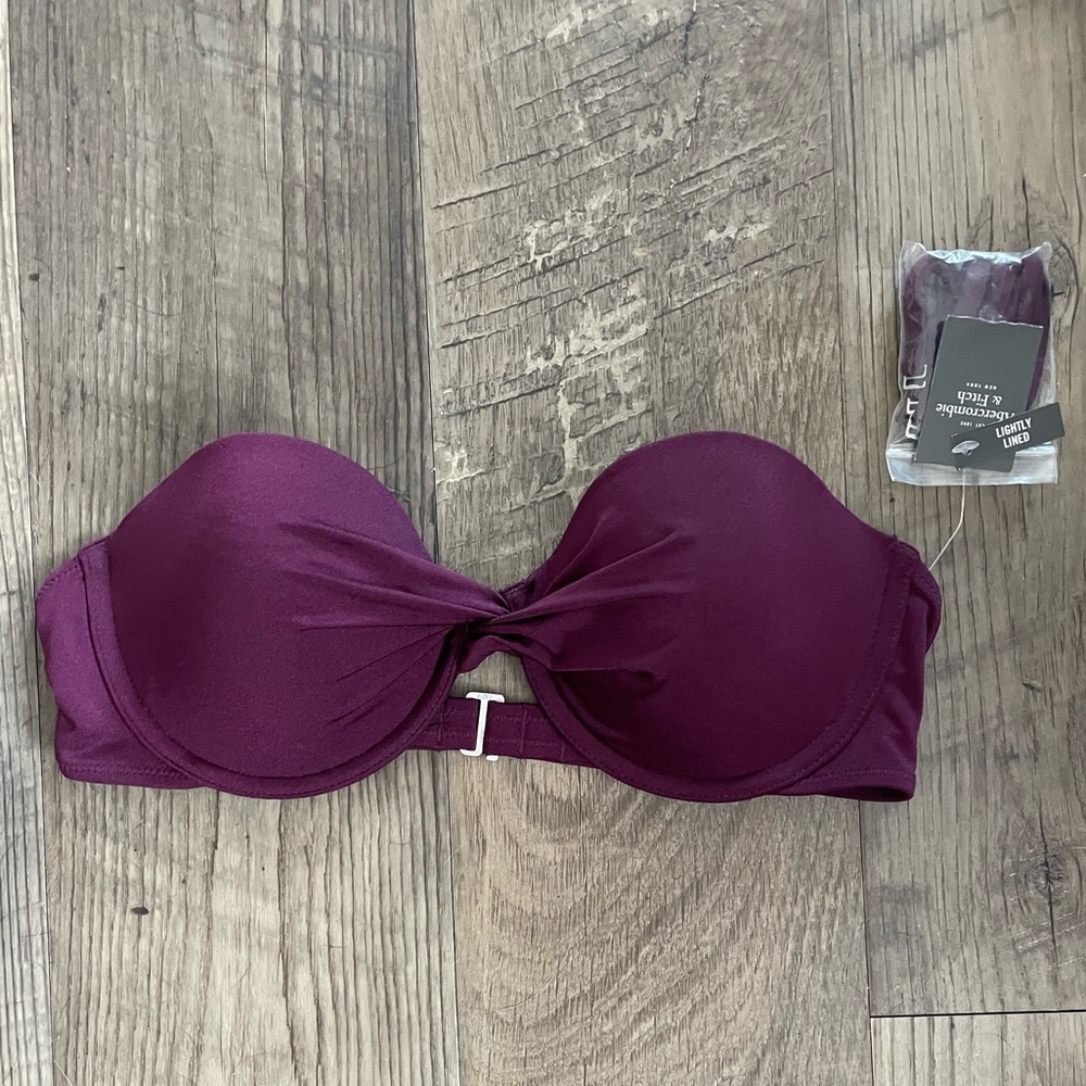 Abercrombie Dark Purple Bikini Top NWT